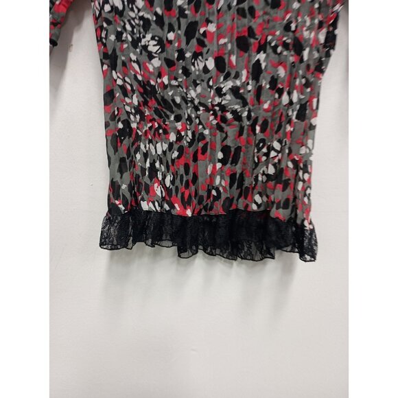 Y2K NY Collection Womens Fairy Grunge Top Small Crinkle Lace Short Sleeve - Picture 10 of 10